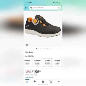 Mens RefrigiWear fleet stride plus sneaker black size 12